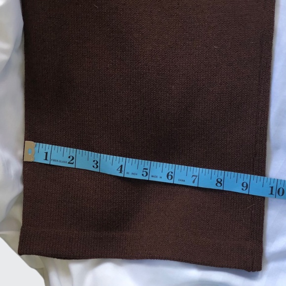 St. John Chocolate Brown Moderate Wide Leg Knit Pants - Picture 7 of 9